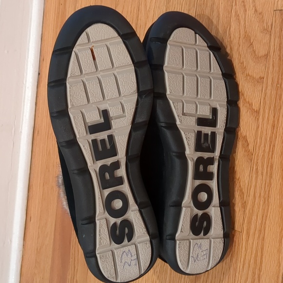 Sorel Explorer Joan Black Suede Lace up boot faux fur W8 - Picture 4 of 14